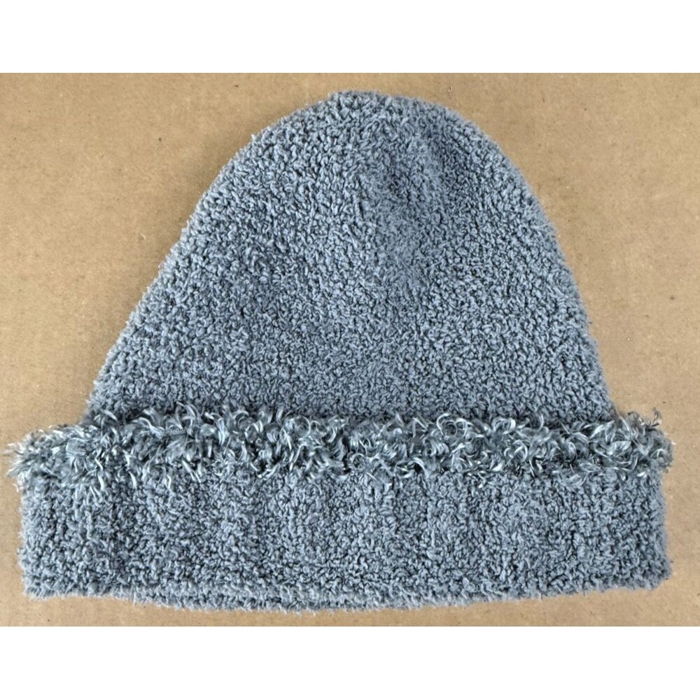 Blue Beanie Cozy Hat Knit Cap Warm Plush Cottagecore Coastal Chic Minimalist